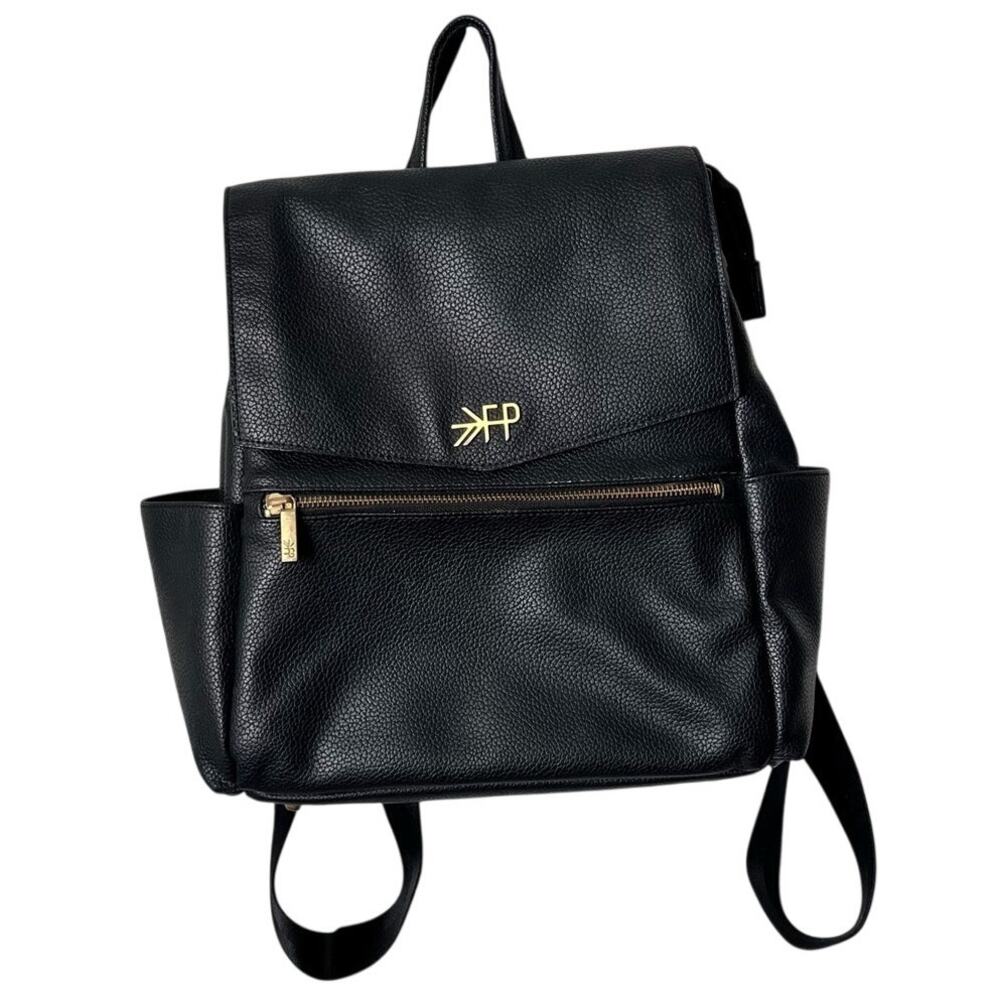 Freshly Picked Ebony Mini Classic Diaper Bag II Black Vegan Leather Backpack